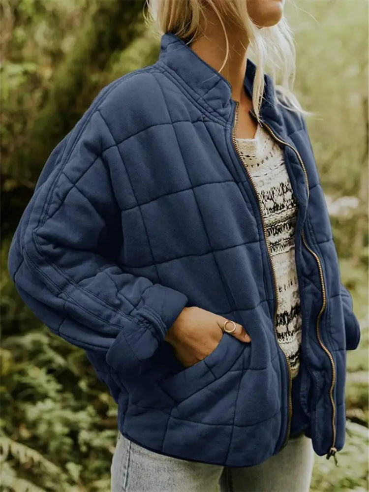 Damen Steppjacke Oversized – Warme Übergangsjacke mit Taschen