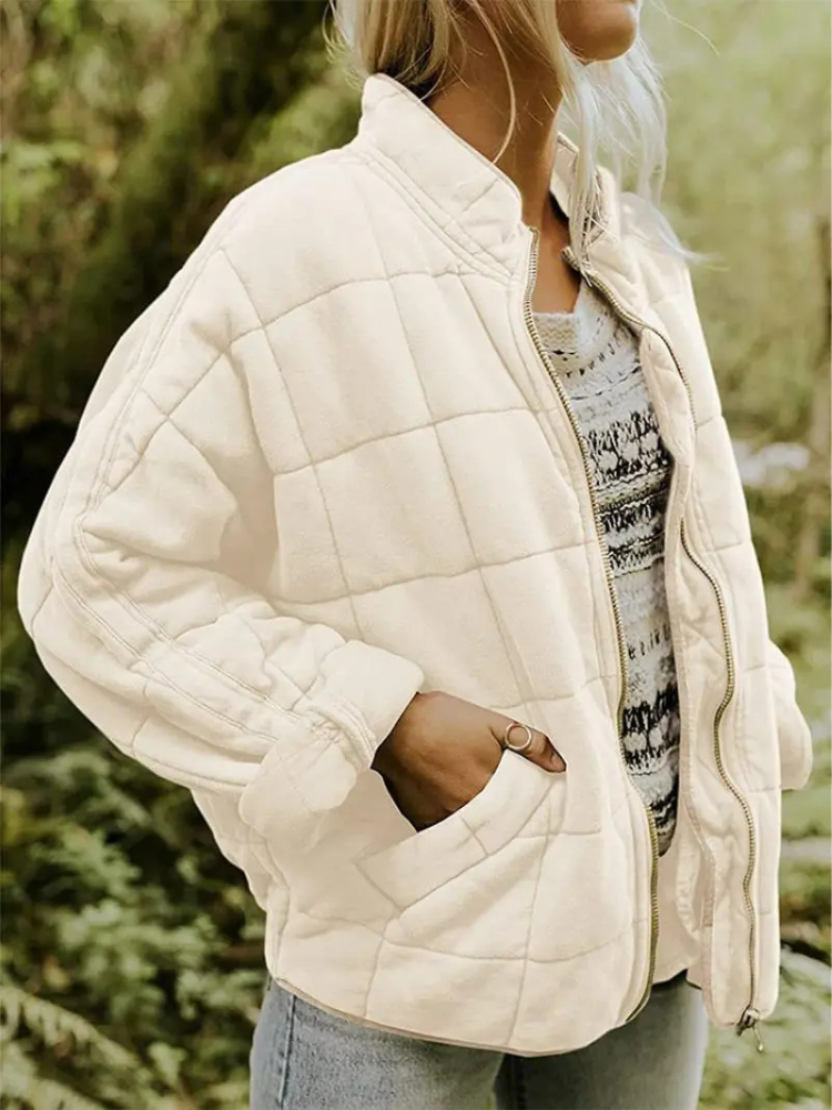 Damen Steppjacke Oversized – Warme Übergangsjacke mit Taschen