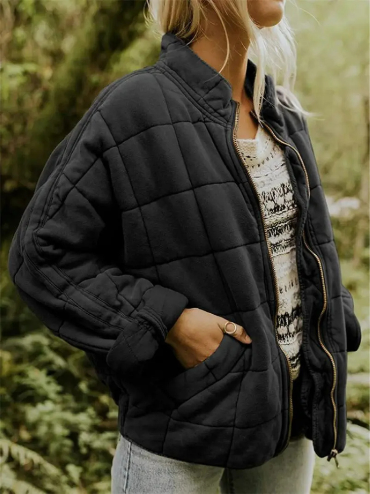 Damen Steppjacke Oversized – Warme Übergangsjacke mit Taschen