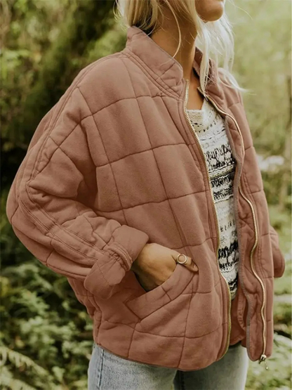 Damen Steppjacke Oversized – Warme Übergangsjacke mit Taschen