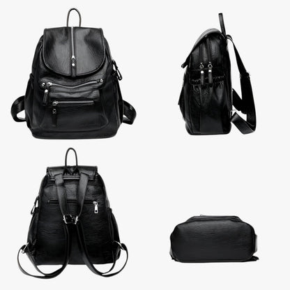 PU Leder Damen Rucksack – Stylischer City-Rucksack mit verstellbaren Schulterriemen und wasserabweisendem Material