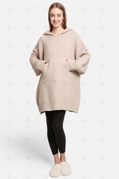 Oversized Damen Hoodie Decke – Weiche Wearable Blanket mit Kapuze & Tasche
