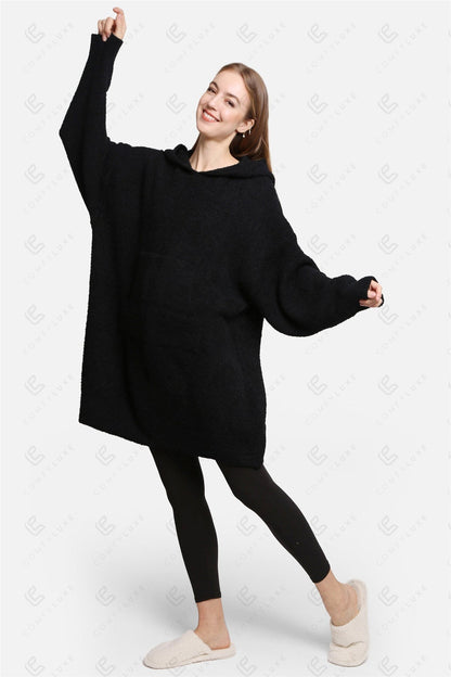 Oversized Damen Hoodie Decke – Weiche Wearable Blanket mit Kapuze & Tasche