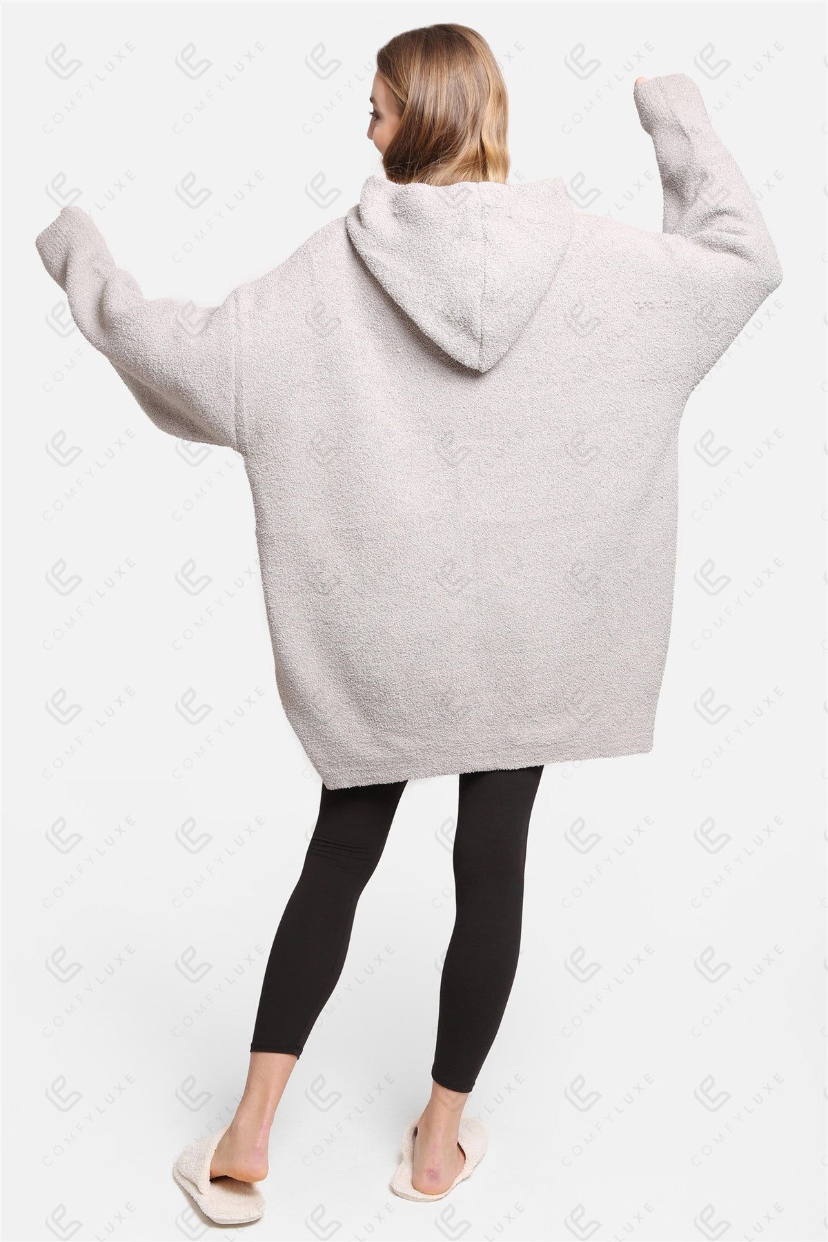 Oversized Damen Hoodie Decke – Weiche Wearable Blanket mit Kapuze & Tasche