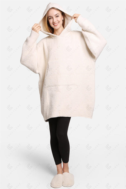 Oversized Damen Hoodie Decke – Weiche Wearable Blanket mit Kapuze & Tasche