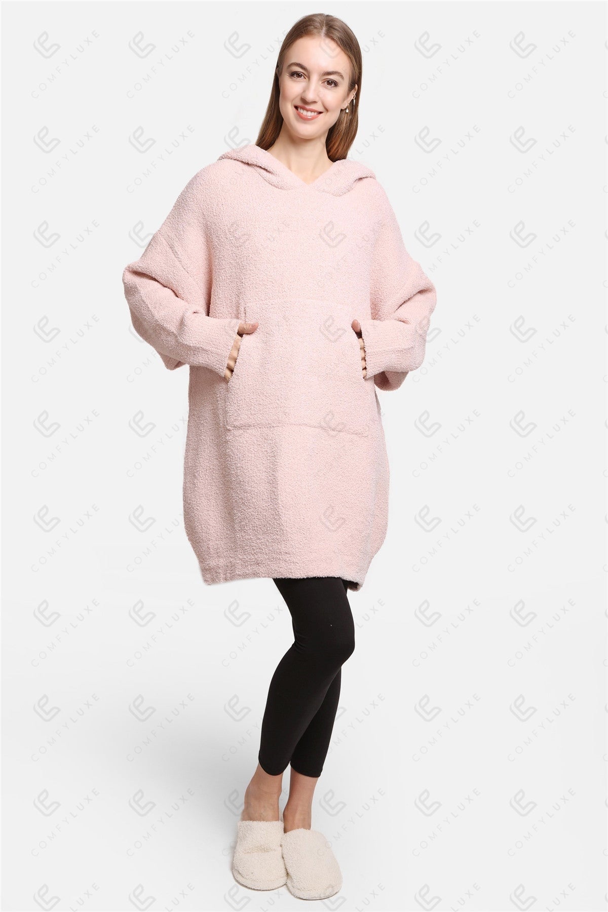 Oversized Damen Hoodie Decke – Weiche Wearable Blanket mit Kapuze & Tasche