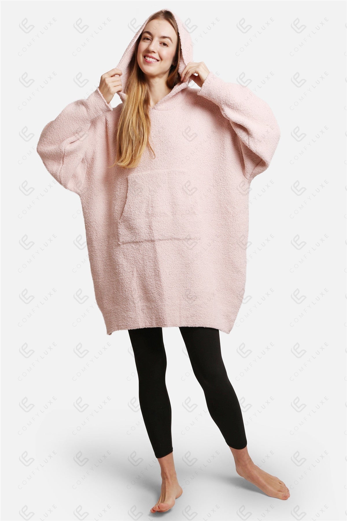 Oversized Damen Hoodie Decke – Weiche Wearable Blanket mit Kapuze & Tasche
