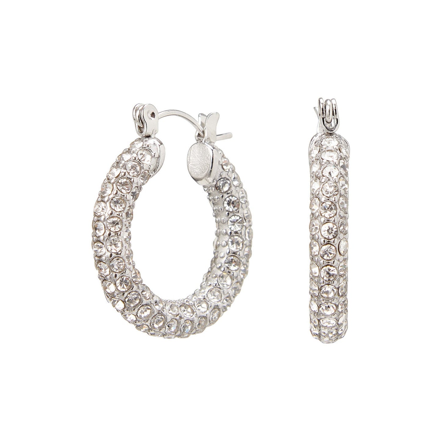 Goldfarbene Strass-Hoops Set – Statement Ohrringe mit Kristallen, 2 Größen – Glitzer Ohrschmuck für Damen