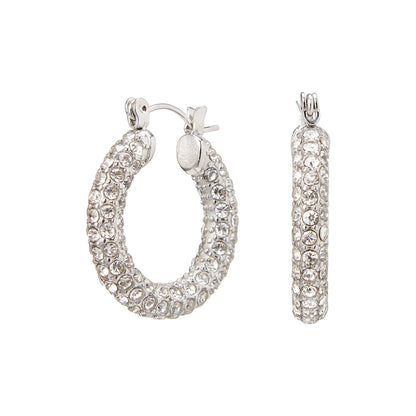 Goldfarbene Strass-Hoops Set – Statement Ohrringe mit Kristallen, 2 Größen – Glitzer Ohrschmuck für Damen