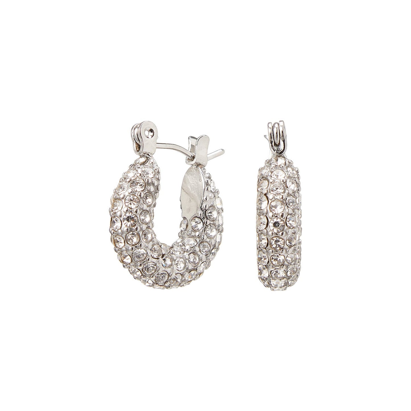 Goldfarbene Strass-Hoops Set – Statement Ohrringe mit Kristallen, 2 Größen – Glitzer Ohrschmuck für Damen