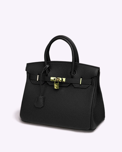 Ikonische Luxus-Handtasche aus veganem Leder mit goldenen Akzenten – Stilvolles Design für Damen