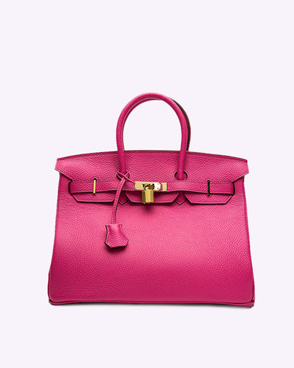 Ikonische Luxus-Handtasche aus veganem Leder mit goldenen Akzenten – Stilvolles Design für Damen