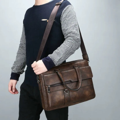 Leder Laptoptasche Braun – Echtleder Aktentasche für 15,6" Laptop mit Organizer