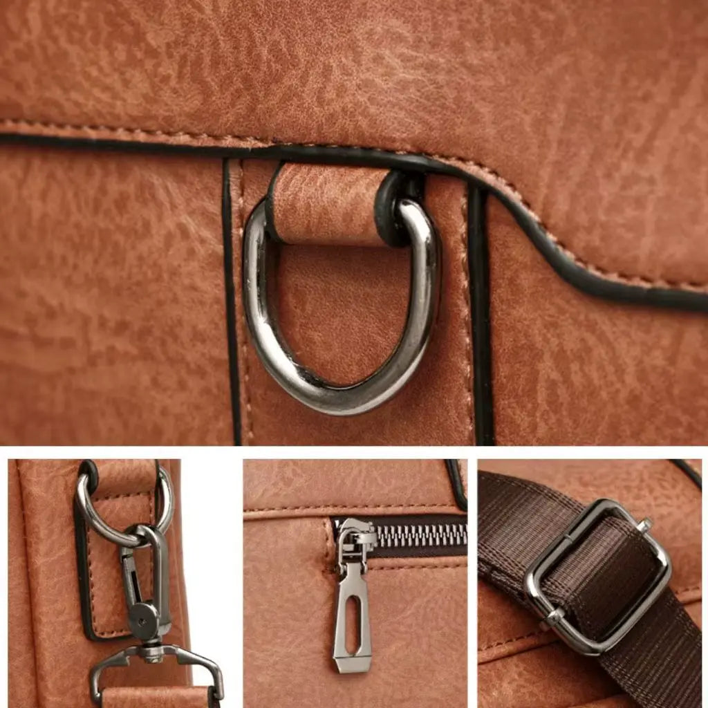 Leder Laptoptasche Braun – Echtleder Aktentasche für 15,6" Laptop mit Organizer