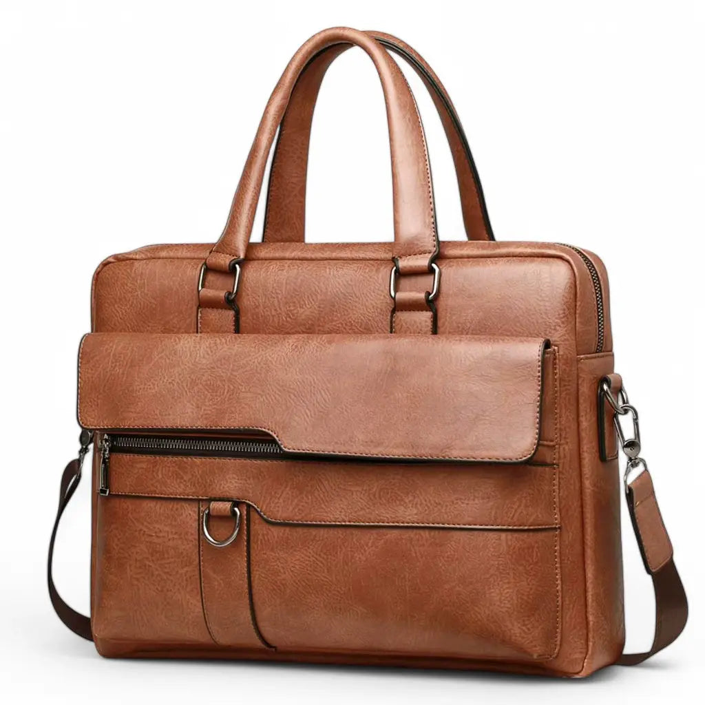 Leder Laptoptasche Braun – Echtleder Aktentasche für 15,6" Laptop mit Organizer