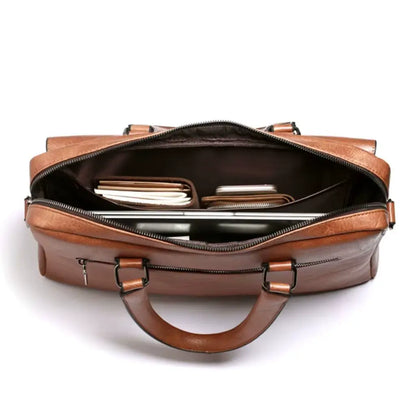 Leder Laptoptasche Braun – Echtleder Aktentasche für 15,6" Laptop mit Organizer