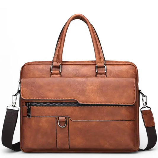 Leder Laptoptasche Braun – Echtleder Aktentasche für 15,6" Laptop mit Organizer