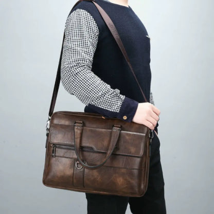 Leder Laptoptasche Braun – Echtleder Aktentasche für 15,6" Laptop mit Organizer