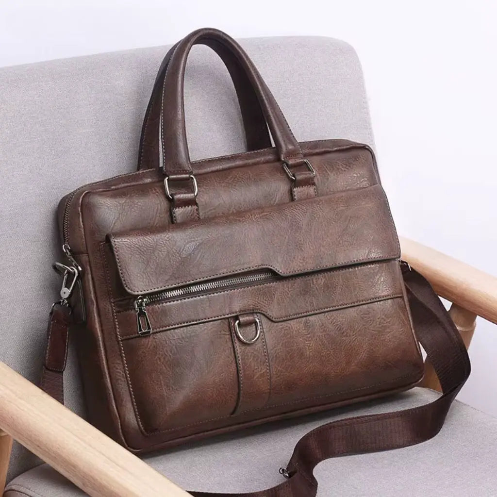 Leder Laptoptasche Braun – Echtleder Aktentasche für 15,6" Laptop mit Organizer