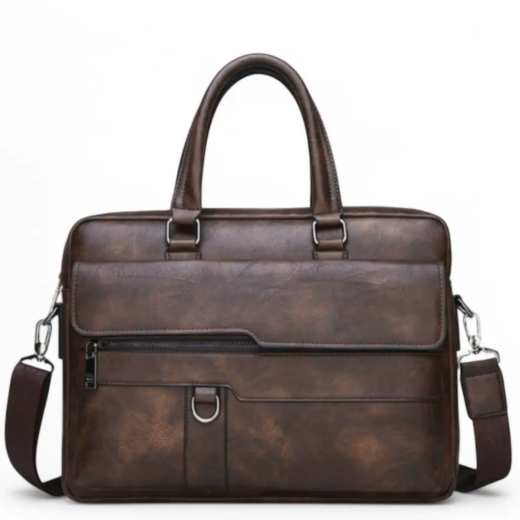 Leder Laptoptasche Braun – Echtleder Aktentasche für 15,6" Laptop mit Organizer