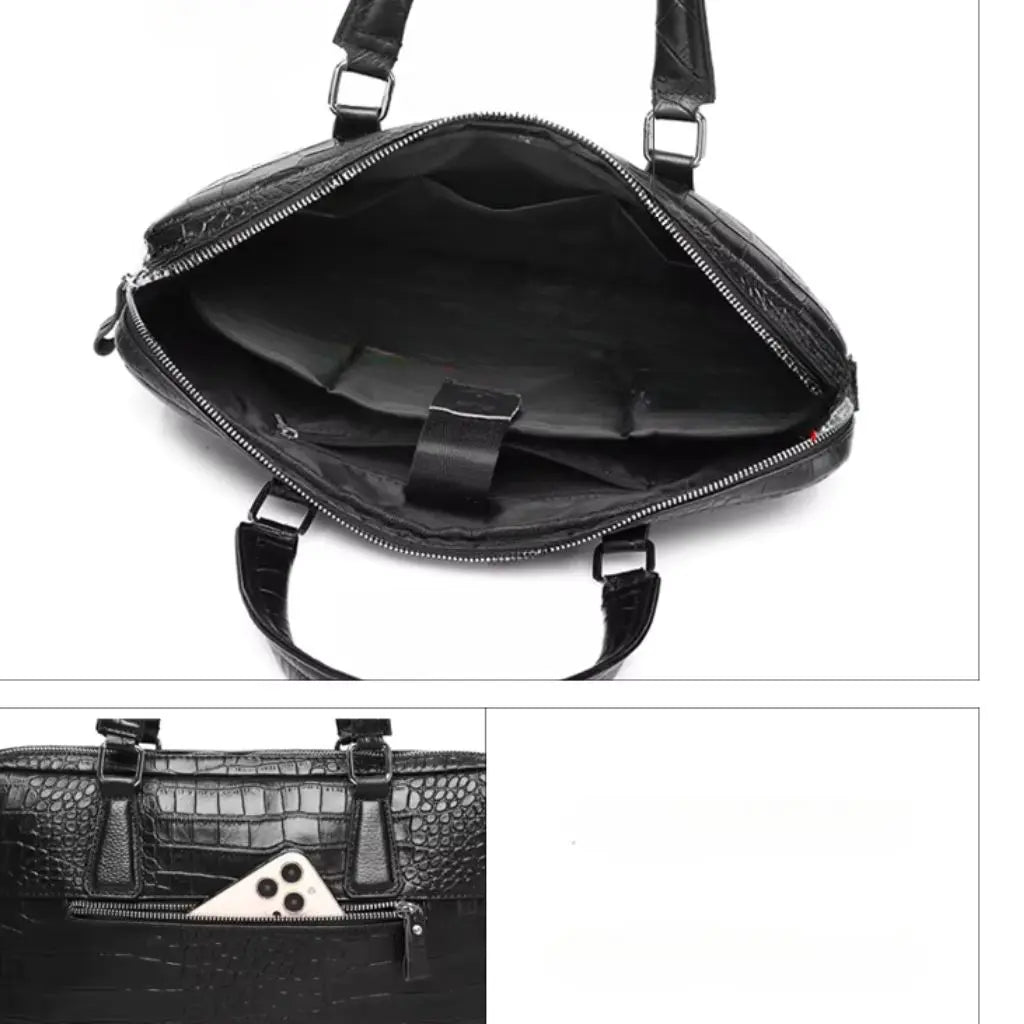 Laptoptasche Damen 15.6 Zoll Kroko – Elegante Umhängetasche für Business & Freizeit