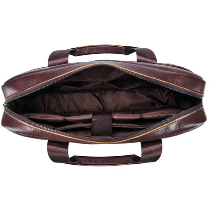 Laptoptasche Herren 14 Zoll – Premium Rindsleder, wasserabweisend, stilvoll & funktional