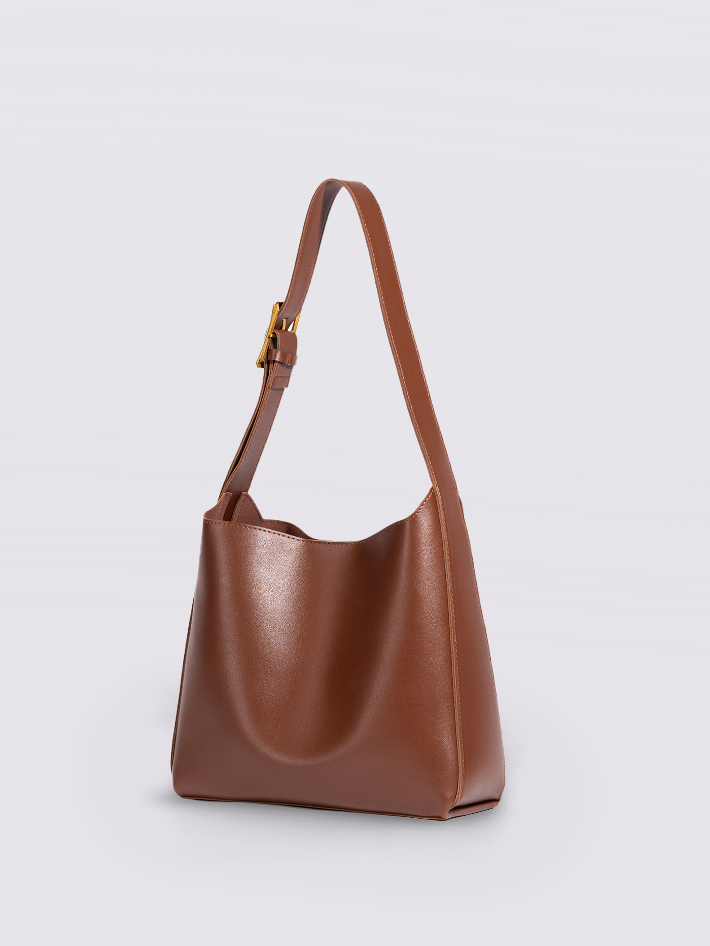 Minimalistische Vegan-Leder-Schultertasche – Schwarz & Bordeaux – Zeitloses Design für jeden Anlass