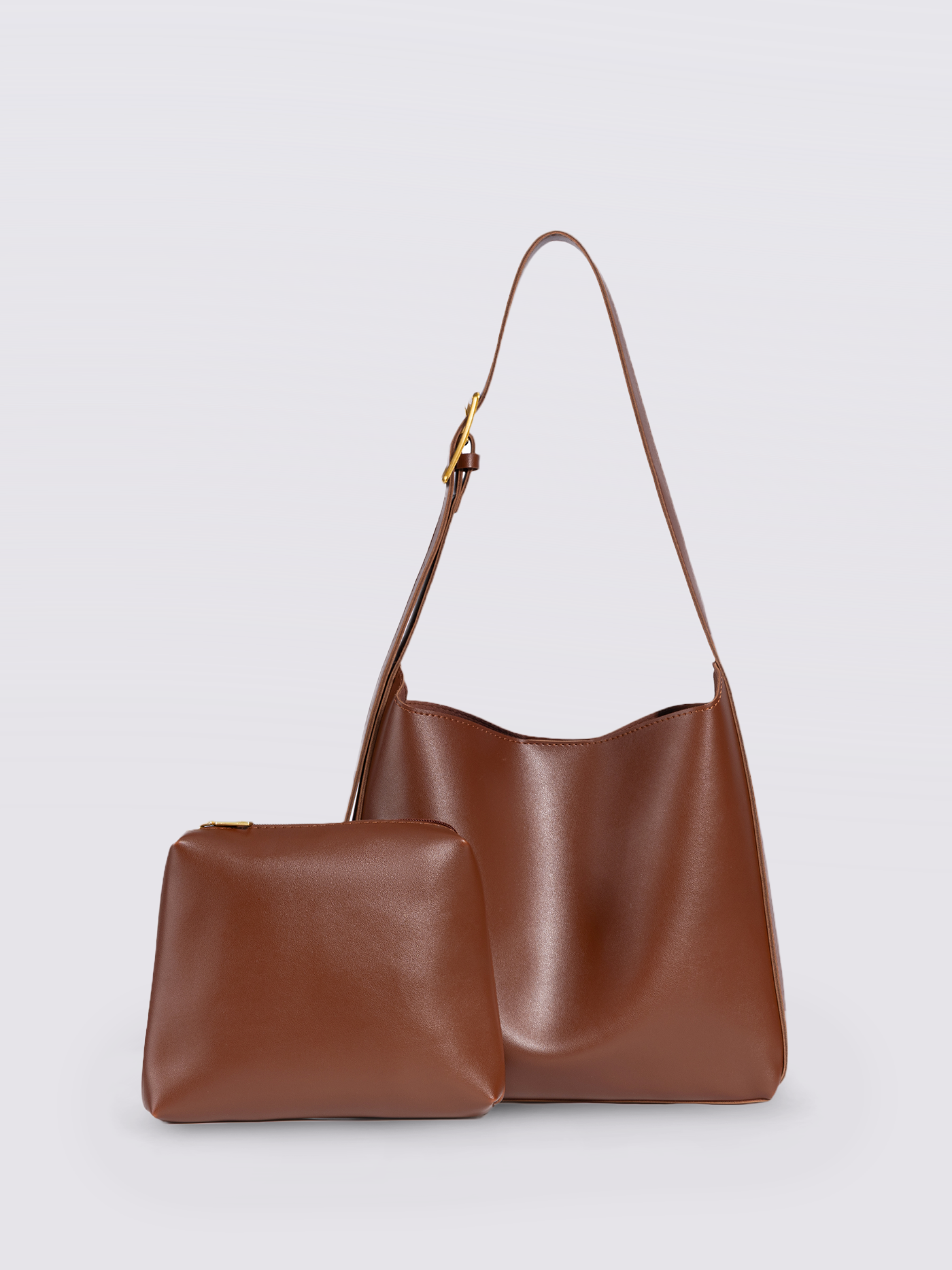 Minimalistische Vegan-Leder-Schultertasche – Schwarz & Bordeaux – Zeitloses Design für jeden Anlass