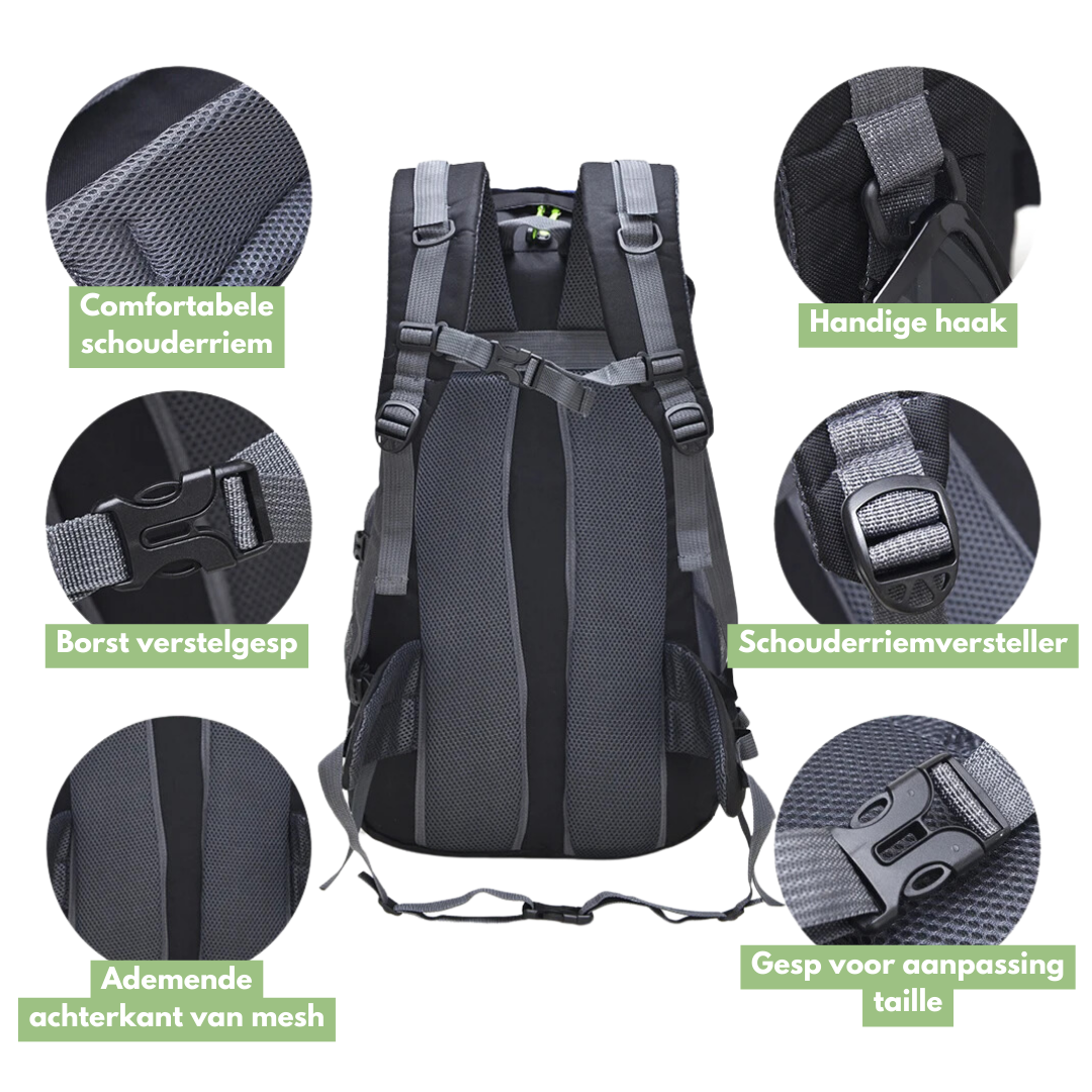 Wasserdichter 50L Wanderrucksack – Robuster Outdoor-Trekkingrucksack mit Regenhülle, ideal für Camping, Reisen & Abenteuer