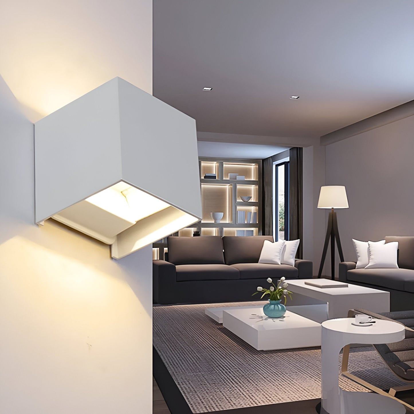 Moderne LED-Wandlampe Up & Down – Oplaadbar, Draadloos, Warmweiß für Wohnzimmer, Flur, Schlafzimmer