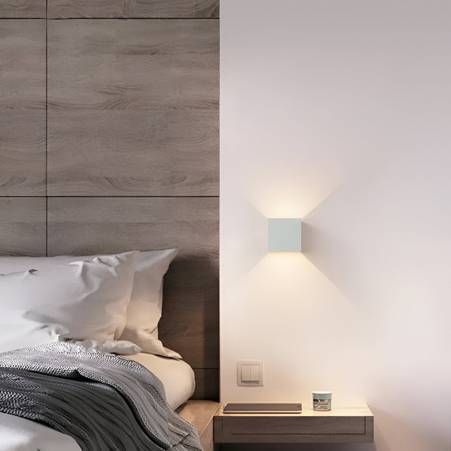 Moderne LED-Wandlampe Up & Down – Oplaadbar, Draadloos, Warmweiß für Wohnzimmer, Flur, Schlafzimmer