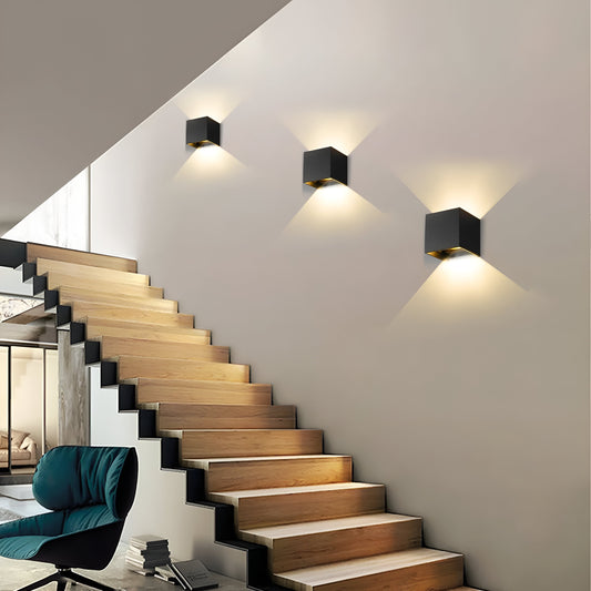 Moderne LED-Wandlampe Up & Down – Oplaadbar, Draadloos, Warmweiß für Wohnzimmer, Flur, Schlafzimmer