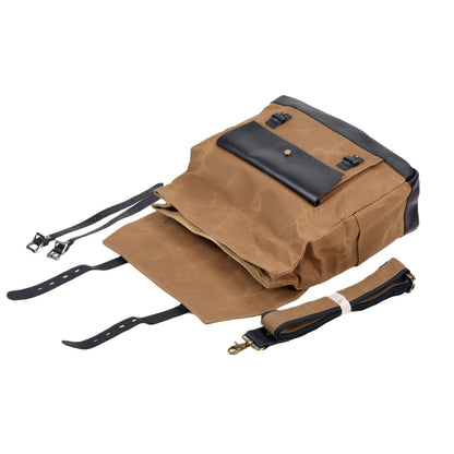 Vintage Motorrad- & Fahrradtasche – Wasserdichte Doppeltasche mit Lederakzenten