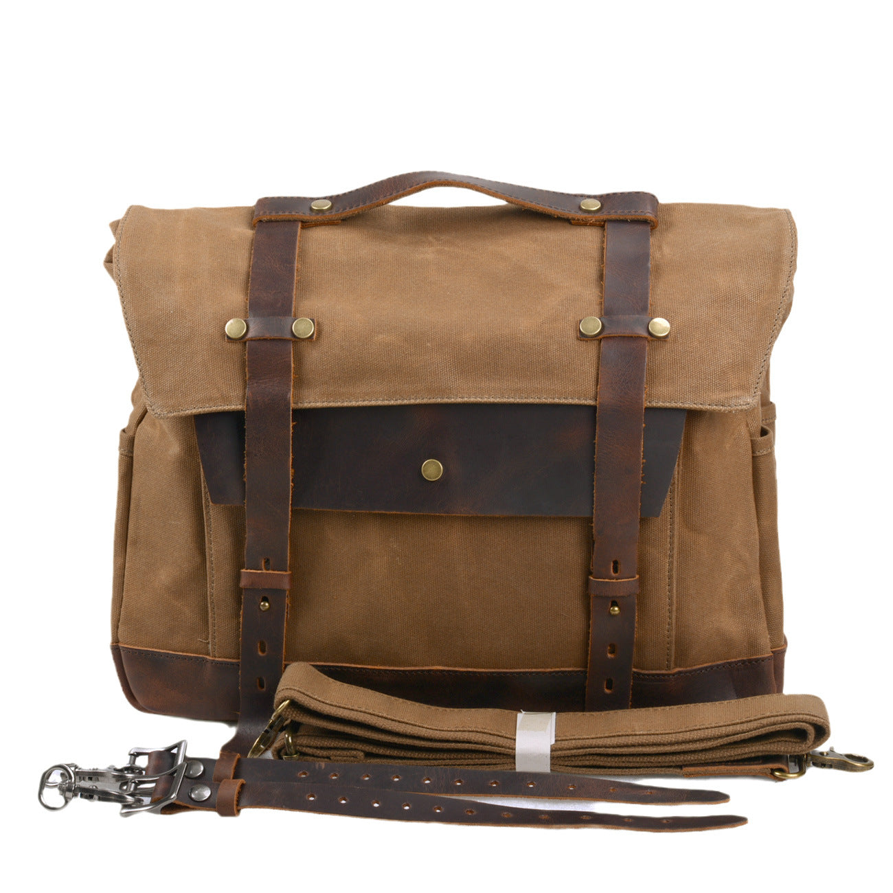 Vintage Motorrad- & Fahrradtasche – Wasserdichte Doppeltasche mit Lederakzenten