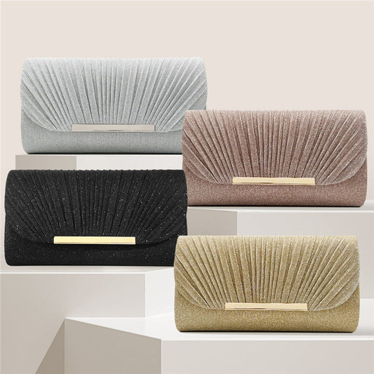 Elegante Abend Clutch – Glänzende Party Tasche mit Goldverschluss & Mehreren Farben