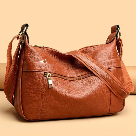 Lederoptik Schultertasche Damen – Geräumige & Stilvolle Umhängetasche aus veganem Leder