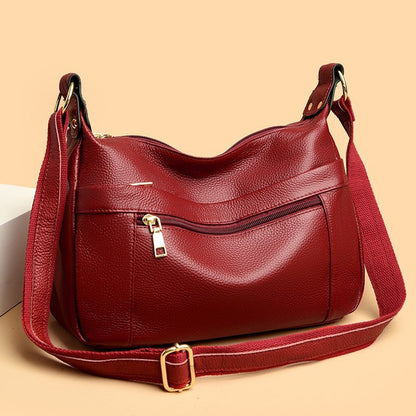 Lederoptik Schultertasche Damen – Geräumige & Stilvolle Umhängetasche aus veganem Leder