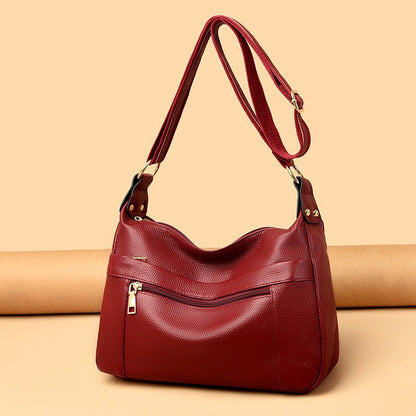 Lederoptik Schultertasche Damen – Geräumige & Stilvolle Umhängetasche aus veganem Leder