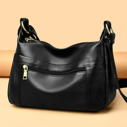 Lederoptik Schultertasche Damen – Geräumige & Stilvolle Umhängetasche aus veganem Leder