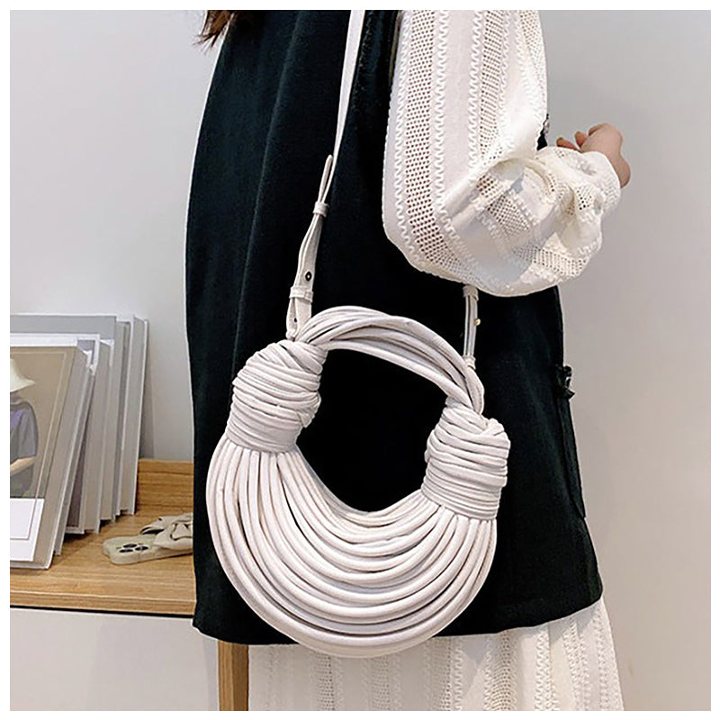 Einzigartige Halbmond Handtasche – Schwarz, Veganes Leder, Trendiges Design