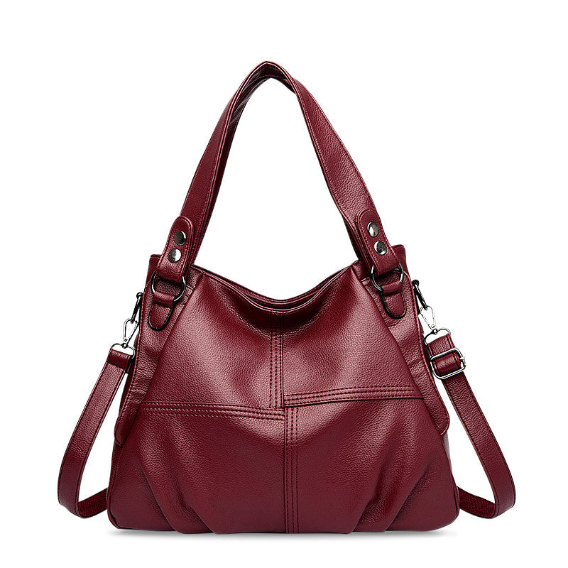 Bordeauxrote Schultertasche aus Veganem Leder – Stilvoll & Praktisch