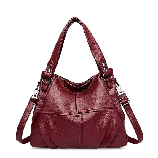 Bordeauxrote Schultertasche aus Veganem Leder – Stilvoll & Praktisch