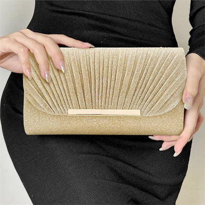 Elegante Abend Clutch – Glänzende Party Tasche mit Goldverschluss & Mehreren Farben