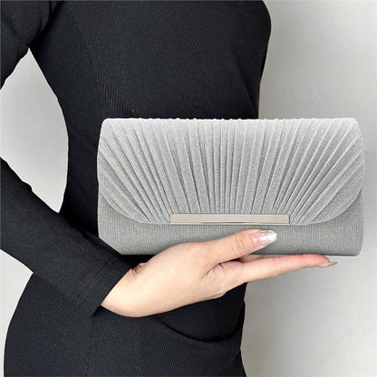 Elegante Abend Clutch – Glänzende Party Tasche mit Goldverschluss & Mehreren Farben