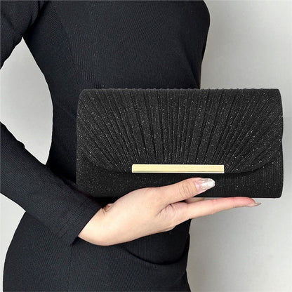 Elegante Abend Clutch – Glänzende Party Tasche mit Goldverschluss & Mehreren Farben