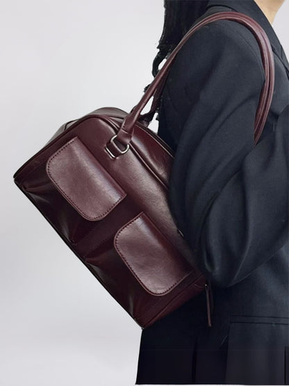 Liorra Vegane Leder Handtasche mit Doppelten Fächern – Elegant & Funktional