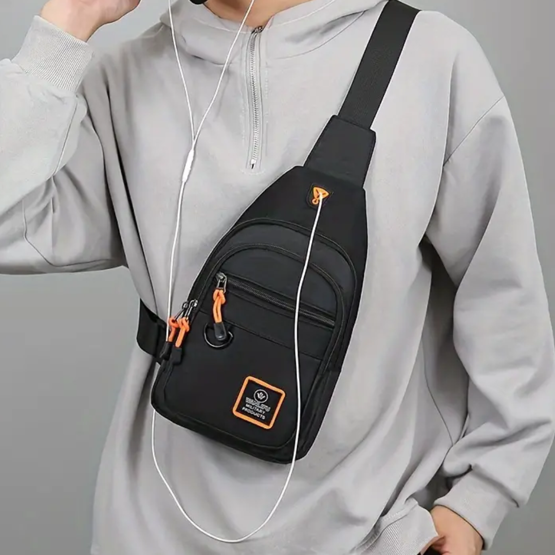 Wasserabweisende Herren-Schultertasche aus Nylon – Kompakt & funktional