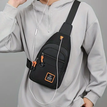 Wasserabweisende Herren-Schultertasche aus Nylon – Kompakt & funktional