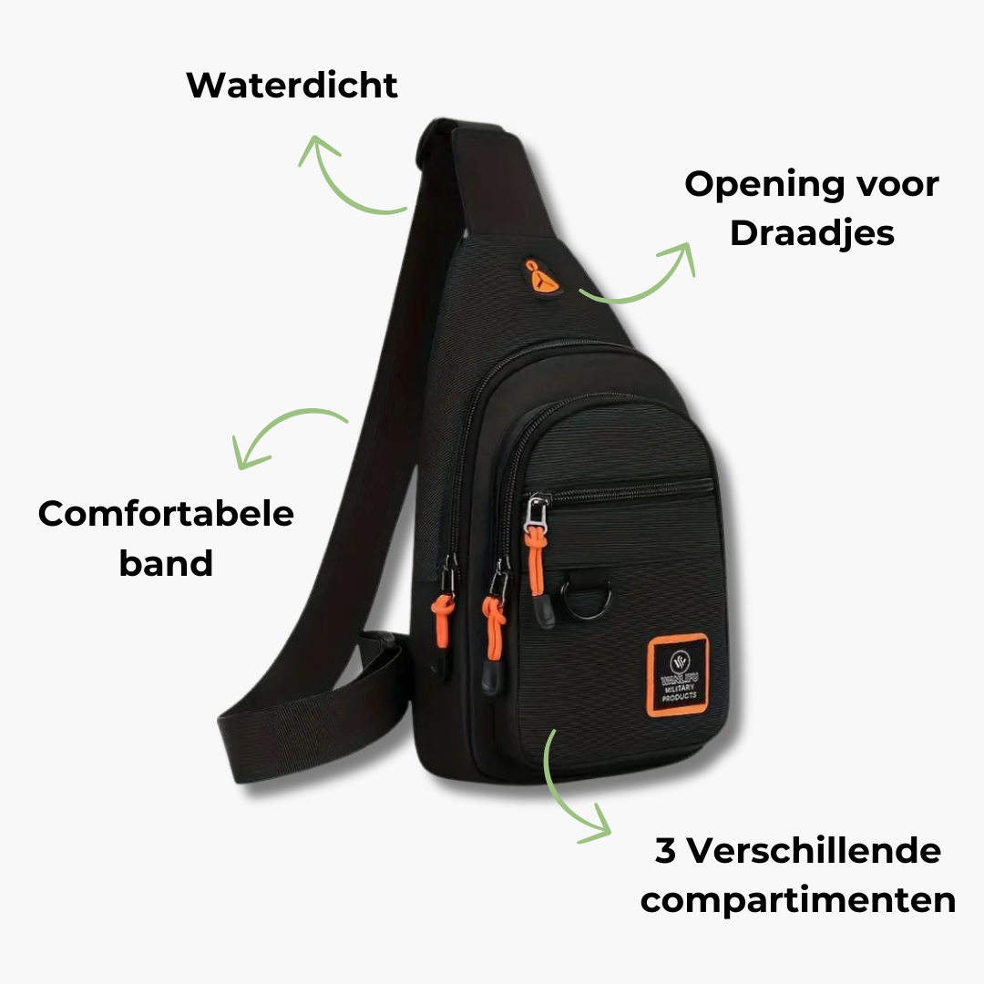 Wasserabweisende Herren-Schultertasche aus Nylon – Kompakt & funktional