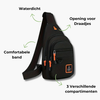 Wasserabweisende Herren-Schultertasche aus Nylon – Kompakt & funktional